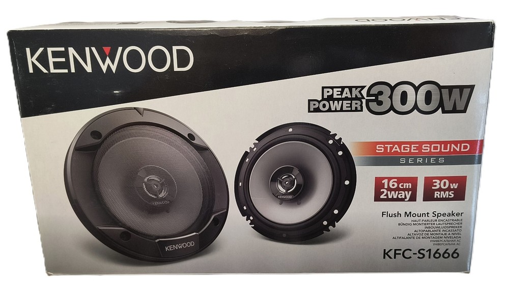 Kenwood KFC-S1666 6.5″/16cm 2-Way Coaxial Car Speakers (Pair) 300W | Brand New