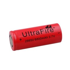 2pcs 26650 Battery UltraFire Rechargeable 3.7V Li-Ion Flat Top For Flashlight