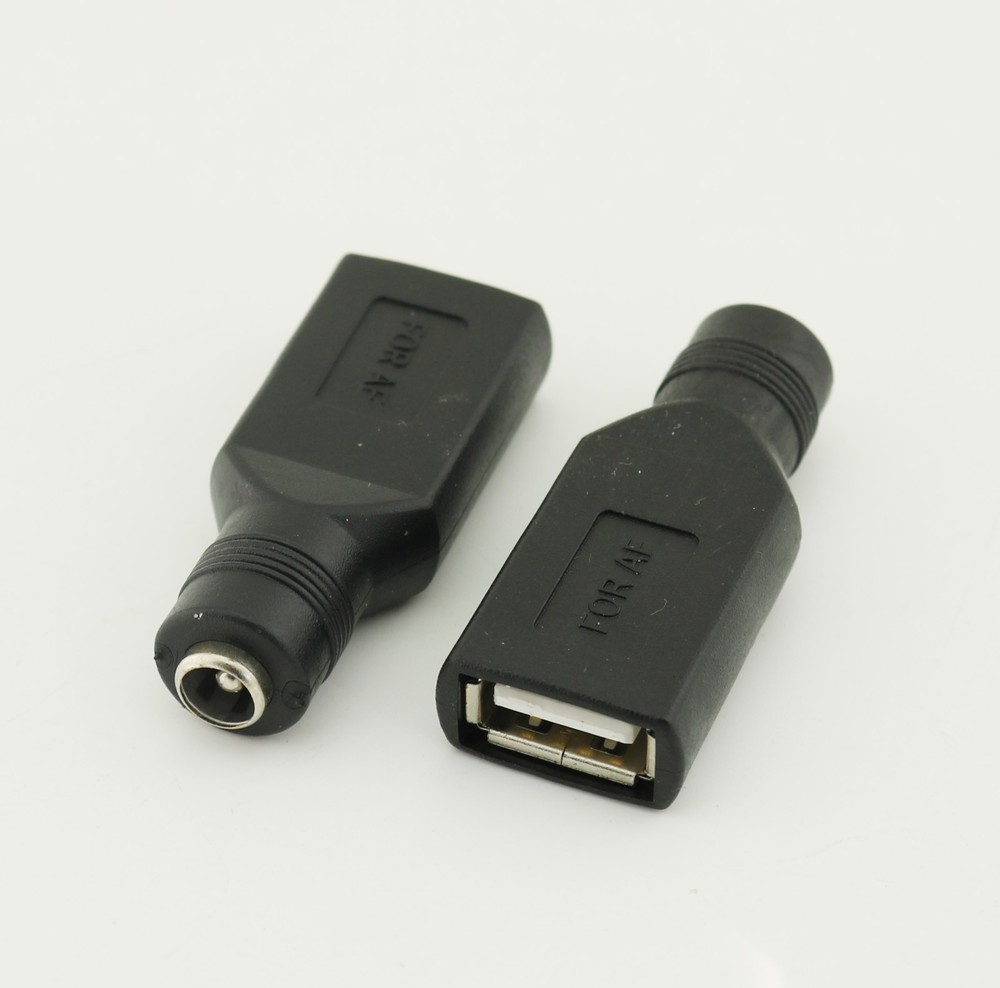10 USB 2.0 A Female To 5.5mm x 2.1mm Female 5V DC Power Supply Adapter Connector