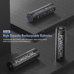 Rechargeable AA Batteries 2800mAh NiMH 16 Pack Low Self Discharge Household Use
