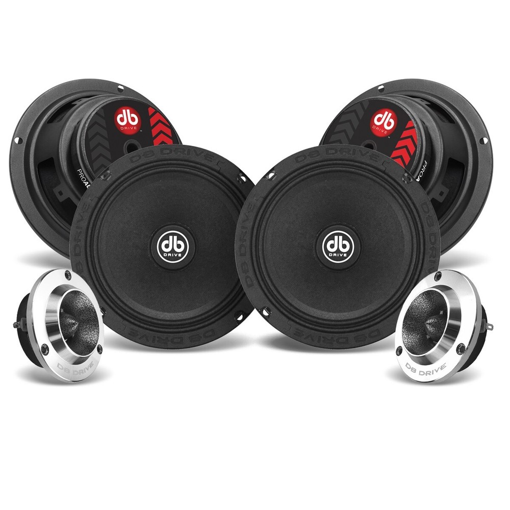 DB Drive PRO6K4M 4 of 6.5″ PRO Audio Midrange Component + 2 Tweeters 500 Watts
