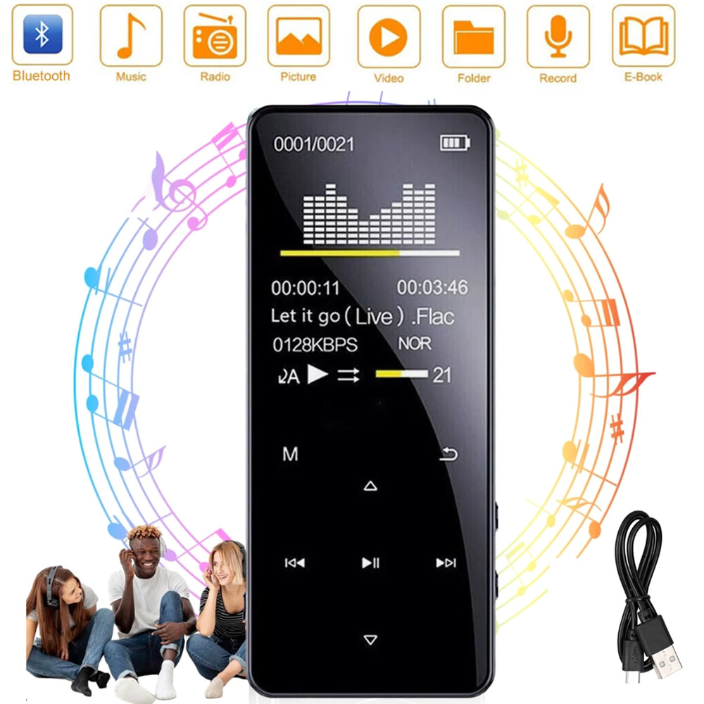 Bluetooth Support MP4/MP3 Lossless Music Player FM Radio Recorder Sport US