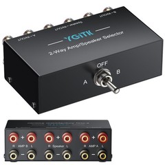 2 Way Amplifier Speaker Switch Selector Box with Banana Jacks