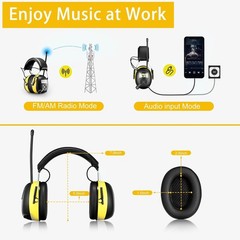 AM/FM Radio Headphones with Digital Display, 30dB AM FM Hearing Protection Sa…