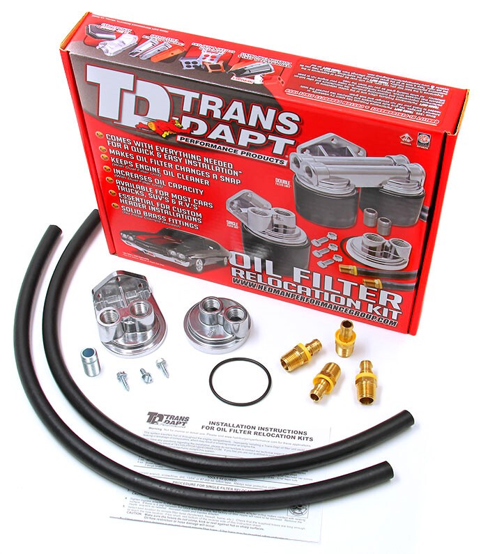 TRANSDAPT 1113 Oil Filter Relocation Kit; Accepts Filters With 3/4-16″ Threads;