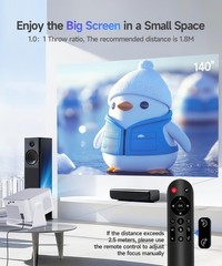 Smart Projector with 4K 8K Support, Android 14 Mini Projector with WiFi6 and …