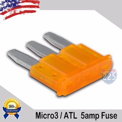 10 Pack 5A Micro3 Blade Fuse 5 AMP ATL 32V Automotive Car Truck Boat Marine RV