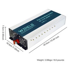 5000W 36V to 120V Pure Sine Wave Power Inverter Home Solar System Camp Motor Car