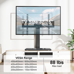 Universal Swivel TV Stand Base, Table Top TV Stand for 37 to 65, 70, 75 Inch LCD