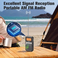 J525 Portable Radio AM FM Bluetooth Earphone Output Speaker Mode 2500mAh