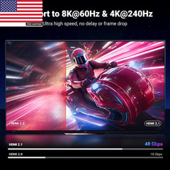 8K HDMI 2.1 Cable 48Gbps 6.6FT, Certified Ultra High Speed HDMI Cord Aluminum, 4