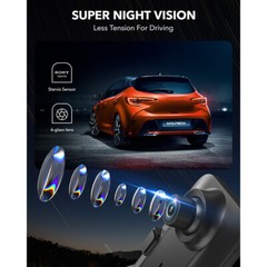 WOLFBOX 12″ Mirror Dual Dash Camera Front & Rear Dash Cam With WiFi&GPS for Cars