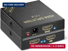 HDMI Splitter 1 in 2 Out 60Hz – HDCP Bypass 2.3, HDR, Dolby/DTS 5.1/7.1 – Compat