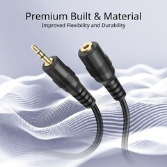 2.5mm Extension Cable 3FT Male to Female Stereo Audio Sub Mini Jack Cord Plug