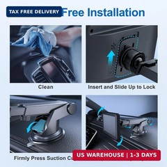 EWAY Suction Cup Mount for CarPlay Display, Backup Camera Monitor, Extended Arm