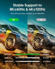 8K 4K 10K HDMI Cable 48Gbps 1.5FT/0.5M, Ultra High Speed 2.1 1.5feet
