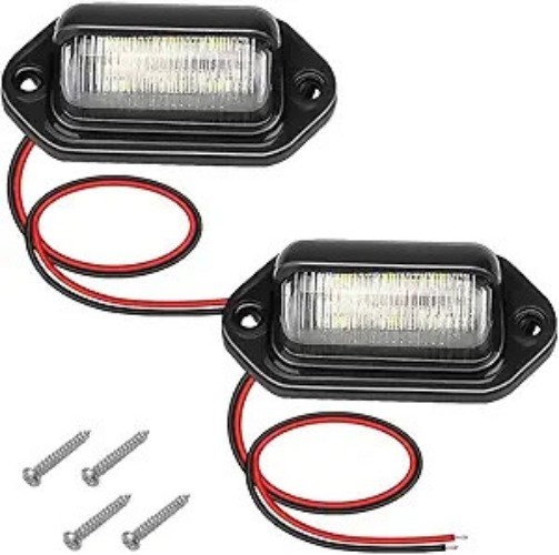 2 PCS White LED License Plate Light, 6-SMD Waterproof Tag Lights, 2 PCS