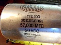 57000MFD 30VDC SANGAMD CAPACITOR Type 500 USA HAFLER DYNACO USED 500573U030DC2B