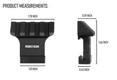 Monstrum 45 Degree Offset Picatinny Rail Mount 1 Count (Pack of 1), Black
