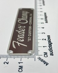 Fender Champ Logo for Amp or Case Badge Custom Made Aluminum with Screws