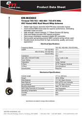 EM Wave Inc EM-M43002 Tri-Band Public Safety Grade Mobile Antenna – FREE SHIP!!