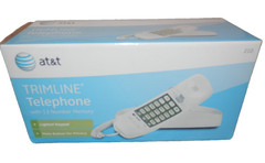 AT&T White Trimline Push Button Corded Telephone Model # 210 * New