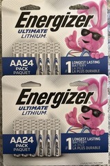 2 Energizer Ultimate Lithium AA Batteries – 24 Pack EXP 12/2050. 48 Batteries!