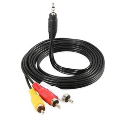 3.5mm to 3 RCA AV Cable 1M Male Aux to Video Audio Adapter Cord for TV DVD ST