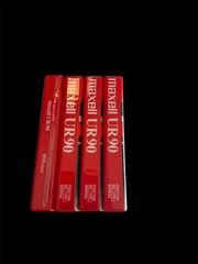 Four (4) Maxell UR 90 Blank Audio Cassette Tapes Type I Normal Bias, Indonesia