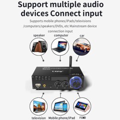 Lepy HIFI LP-T2 Bluetooth Stereo LED 300W Car Home Audio Amplifier 3A Adapter
