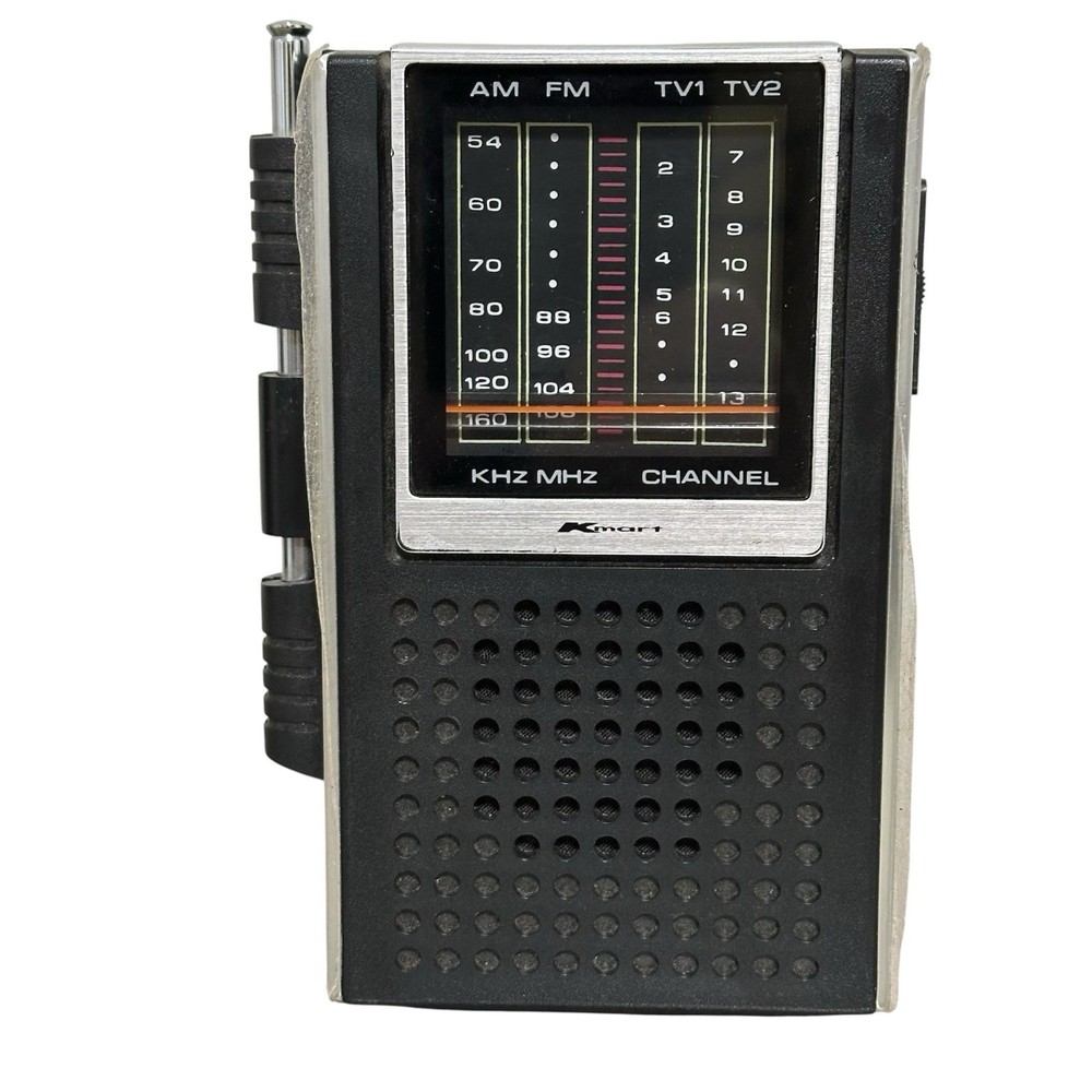 Kmart AM-FM TV-1 TV-2 Pocket Radio Hong Kong 31-56