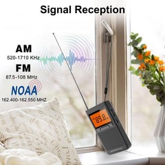 Pocket AM FM Radio Auto-Search NOAA Emergency Receiver Battery Operated Portable