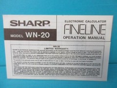 AWESOME VINTAGE SHARP FINELINE SOLAR CELL CALCULATOR WN-20 ORANGE W/ CASE RARE