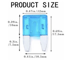 2 X 15 Amp Blue Mini fuse 15A ATM – 32V- Ships Today