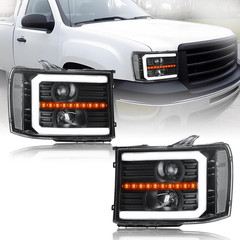 2007-13 GMC Sierra 1500 2007-14 2500HD 3500HD LED DRL Headlights–Compatible