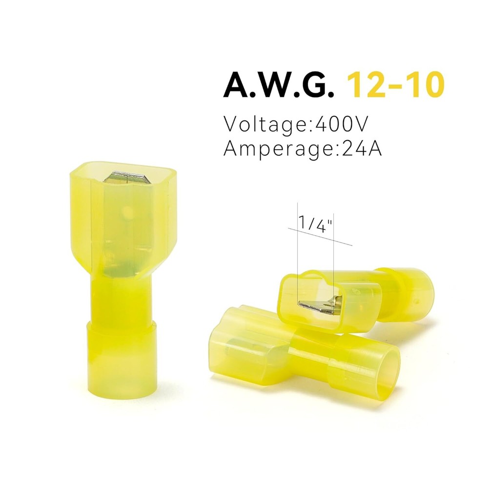 240X Insulated Spade Terminal Male Female Crimp Quick Disconnect Wire Connectors