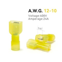 240X Insulated Spade Terminal Male Female Crimp Quick Disconnect Wire Connectors