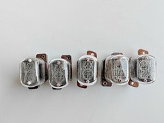 6X IN-12A/B NIXIE TUBES USED +6X SOCKETS Brown &Black USED TESTED