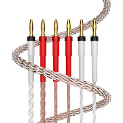 HIFI Silver-plated Bi-wire Speaker Cable High-end OCC Speaker Wire Y/Banana Plug