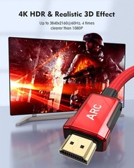 Silkland 4K HDMI ARC Cable for Soundbar, 60Hz 2.0 6.6 Feet, Red