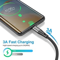 USB to USB C Cable,3Pack Premium Nylon Braided Fast Charging,3A Rapid 10ft Grey