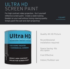 Ultra HD 4K White Paint Theater Projector Screen Paint 1 Quart (946 ML)