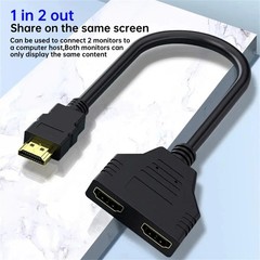 4K HDMI Cable Splitter Adapter 2.0 Converter 1 In 2 Out 1 Male to 2 Female lot