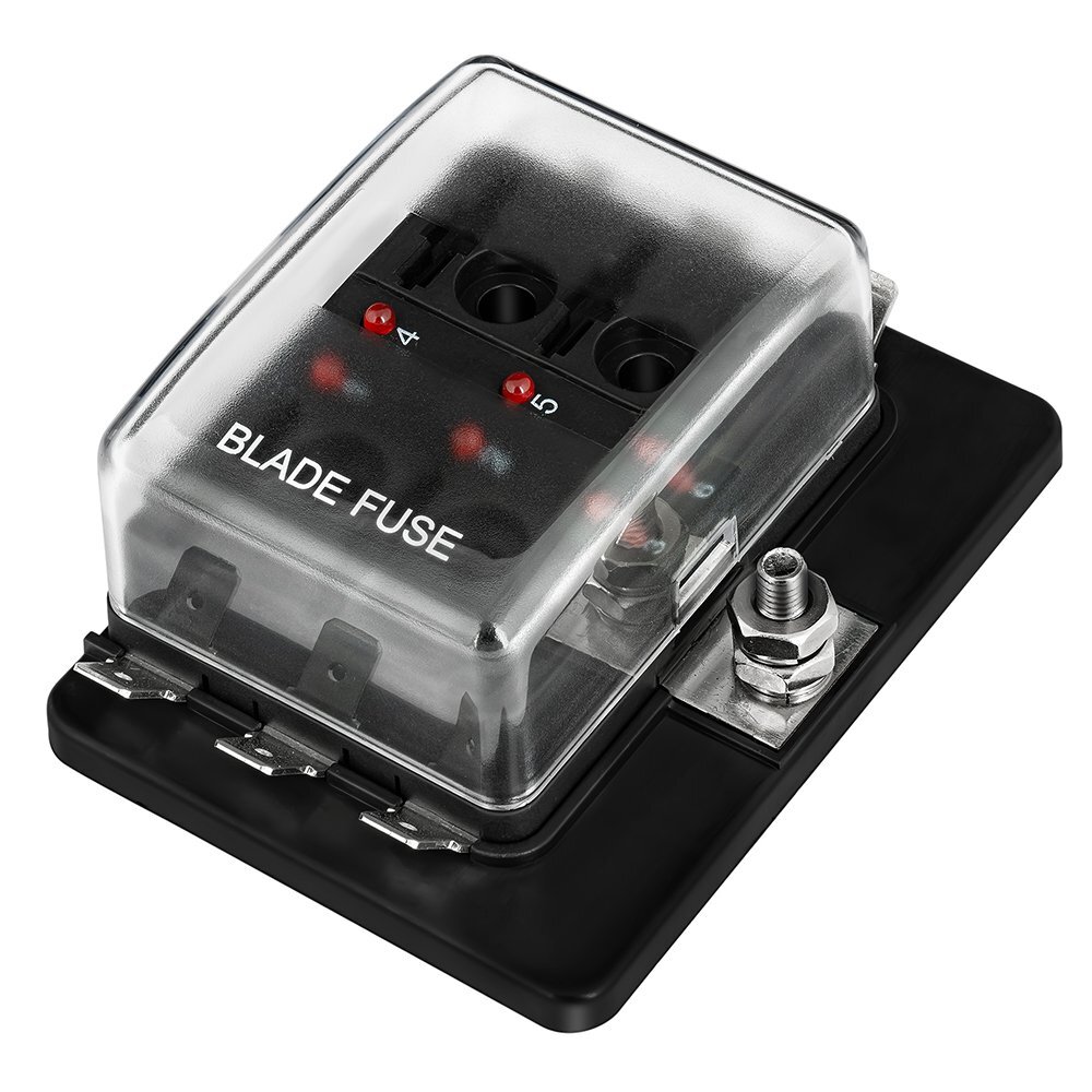 6way Rv Fuse Block Blade Fuse Box Dc12~32v 12v Junction Box Led Indicator Fuse B
