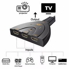 3 In-1 Out Device 4K HDMI 2.0 2FT Cable Auto Switch Switcher Splitter Adapter
