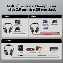 Versatile DJ Headphones with Adjustable Headband & Sound Isolation Features
