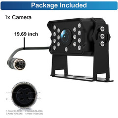 Waterproof 4Pin Rear View Backup Camera For Bus Truck Van RV CCD IR Night Vision