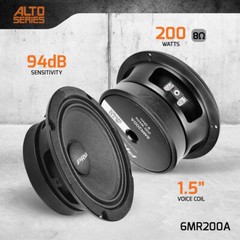 4x PRV Audio 6MR200A Midrange ALTO Car Audio 6.5″ Speakers 8 Ohm 6MR PRO 800W