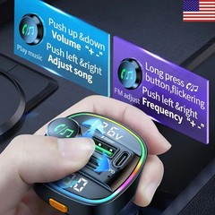 Bluetooth FM Transmitter Car Adapter Hands Free Radio USB Charger AUX Audio