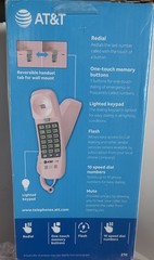 Trimline Push Button Telephone PINK AT&T 210 Corded Wall Desk Phone NEW IN BOX